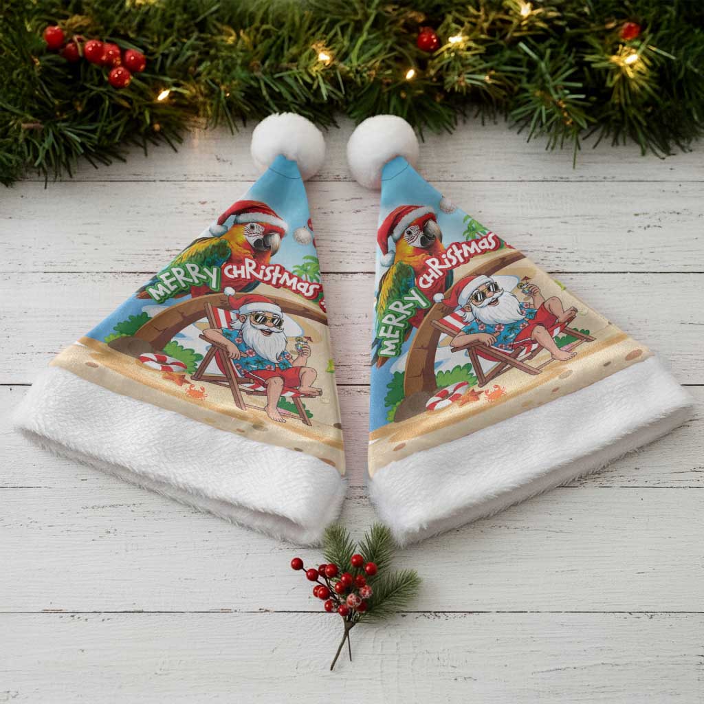 Hawaii Santa Parrot Christmas Santa Hat Summer Vibe LT01 - Polynesian Pride