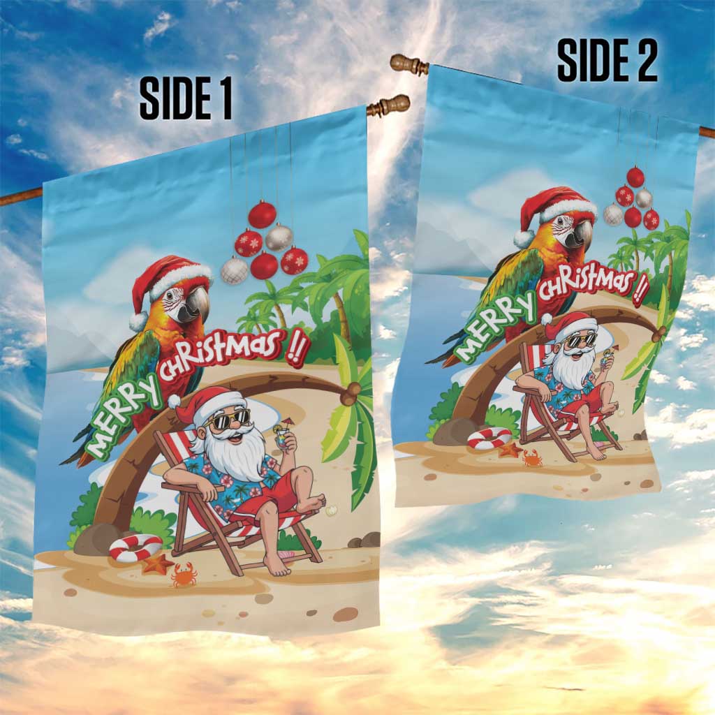 Hawaii Santa Parrot Christmas Garden Flag Summer Vibe LT01 - Polynesian Pride