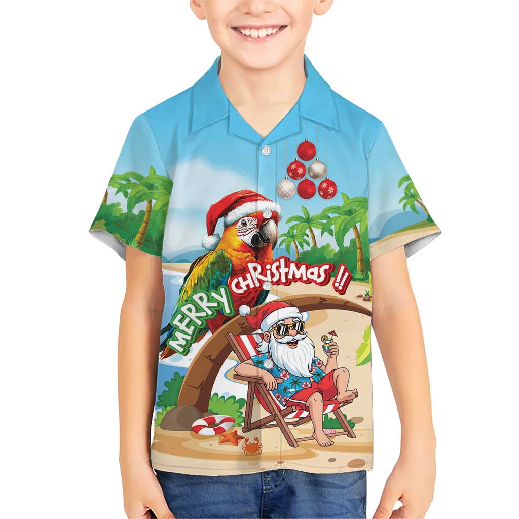 Personalized Hawaii Santa Parrot Christmas Hawaiian Shirt Summer Vibe LT01 - Polynesian Pride
