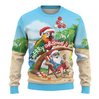Personalized Hawaii Santa Parrot Christmas Ugly Christmas Sweater Summer Vibe LT01 - Polynesian Pride