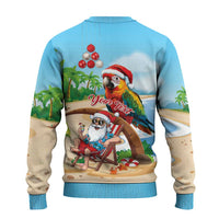Personalized Hawaii Santa Parrot Christmas Ugly Christmas Sweater Summer Vibe LT01 - Polynesian Pride