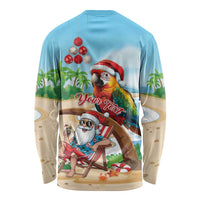 Personalized Hawaii Santa Parrot Christmas Long Sleeve Shirt Summer Vibe LT01 - Polynesian Pride