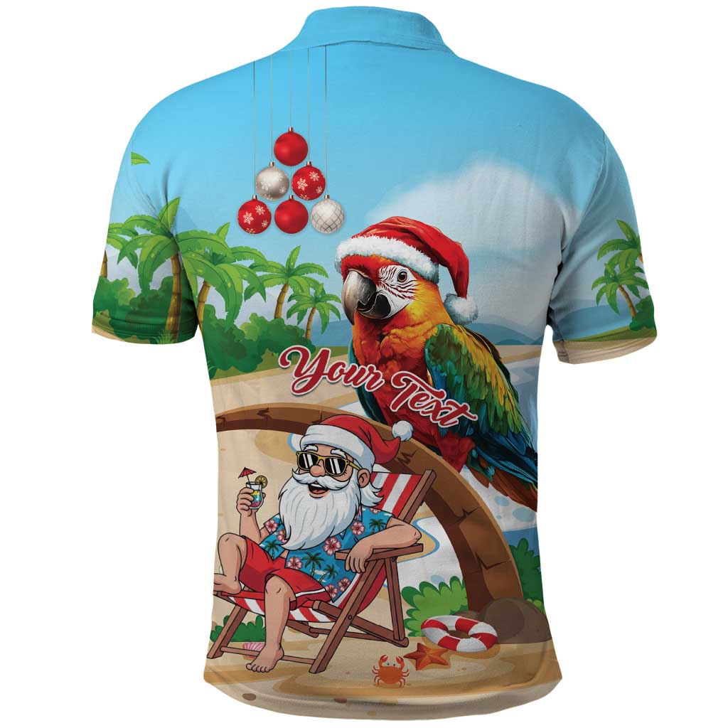 Personalized Hawaii Santa Parrot Christmas Polo Shirt Summer Vibe LT01 - Polynesian Pride