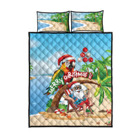 Hawaii Santa Parrot Christmas Quilt Bed Set Summer Vibe LT01 - Polynesian Pride