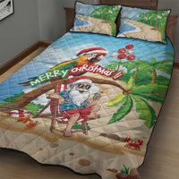 Hawaii Santa Parrot Christmas Quilt Bed Set Summer Vibe LT01 - Polynesian Pride