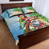 Hawaii Santa Parrot Christmas Quilt Bed Set Summer Vibe LT01 - Polynesian Pride