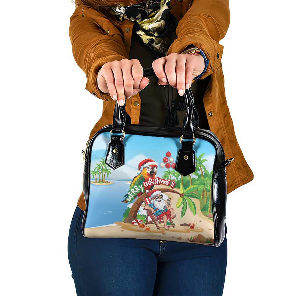 Hawaii Santa Parrot Christmas Shoulder Handbag Summer Vibe LT01 One Size Blue - Polynesian Pride