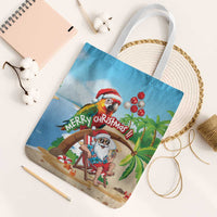 Hawaii Santa Parrot Christmas Tote Bag Summer Vibe LT01 White Strap One Size Blue - Polynesian Pride