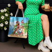 Hawaii Santa Parrot Christmas Tote Bag Summer Vibe LT01 - Polynesian Pride