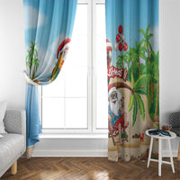 Hawaii Santa Parrot Christmas Window Curtain Summer Vibe LT01 - Polynesian Pride