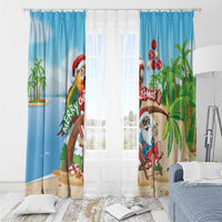 Hawaii Santa Parrot Christmas Window Curtain Summer Vibe LT01 - Polynesian Pride