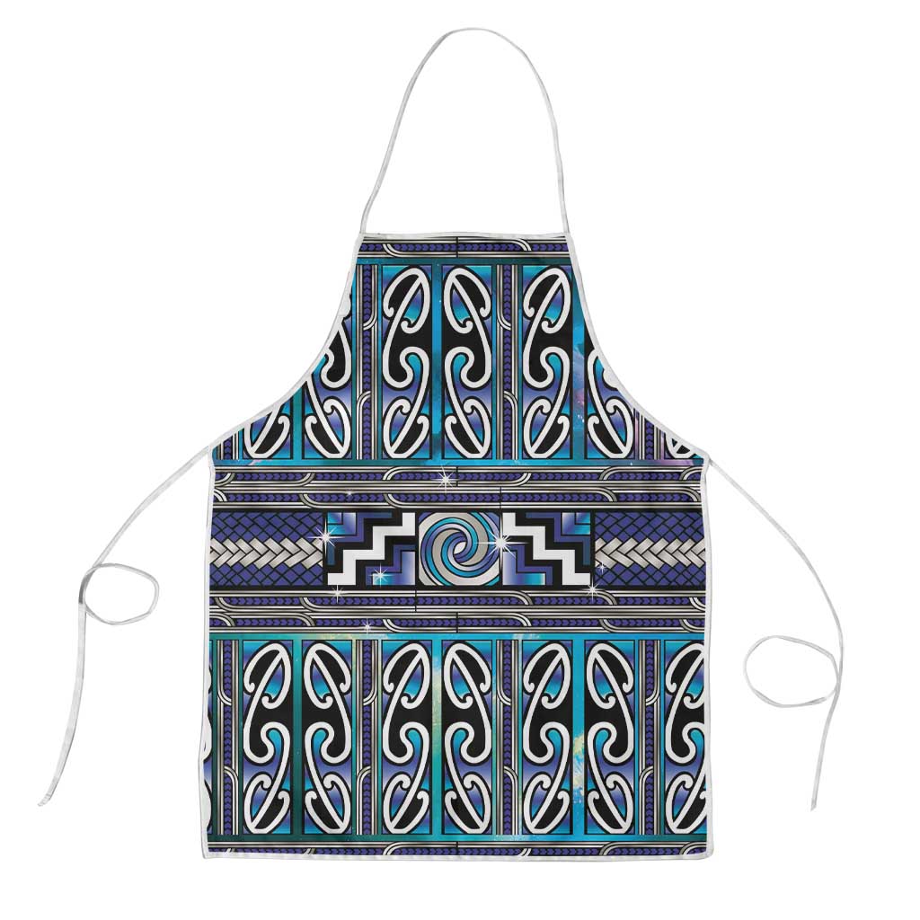 Maori Matariki Apron Blue Galaxy Aesthetic Koru Art LT01 Blue - Polynesian Pride