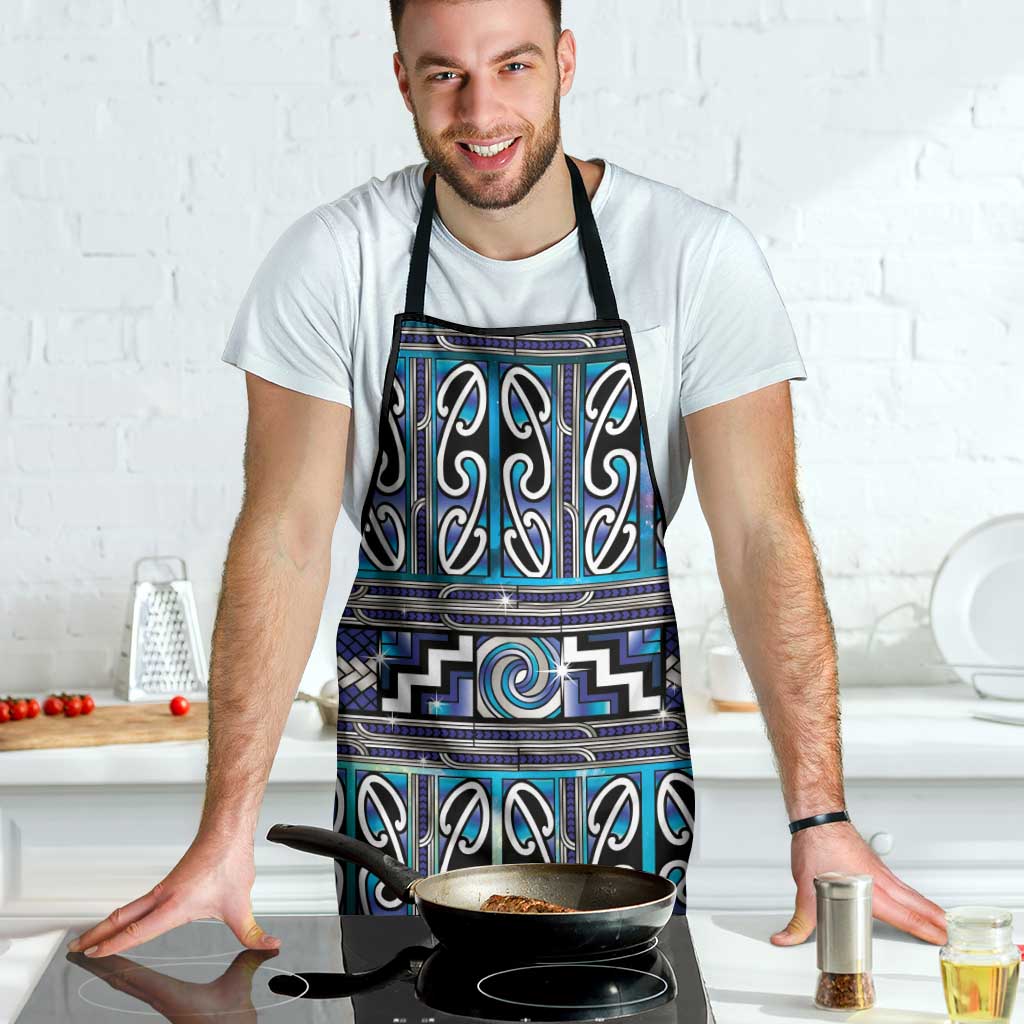 Maori Matariki Apron Blue Galaxy Aesthetic Koru Art LT01 - Polynesian Pride