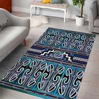Maori Matariki Area Rug Blue Galaxy Aesthetic Koru Art LT01 - Polynesian Pride
