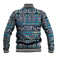 Maori Matariki Baseball Jacket Blue Galaxy Aesthetic Koru Art LT01 - Polynesian Pride