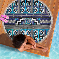 Maori Matariki Beach Blanket Blue Galaxy Aesthetic Koru Art LT01 - Polynesian Pride