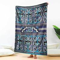 Maori Matariki Blanket Blue Galaxy Aesthetic Koru Art LT01 - Polynesian Pride