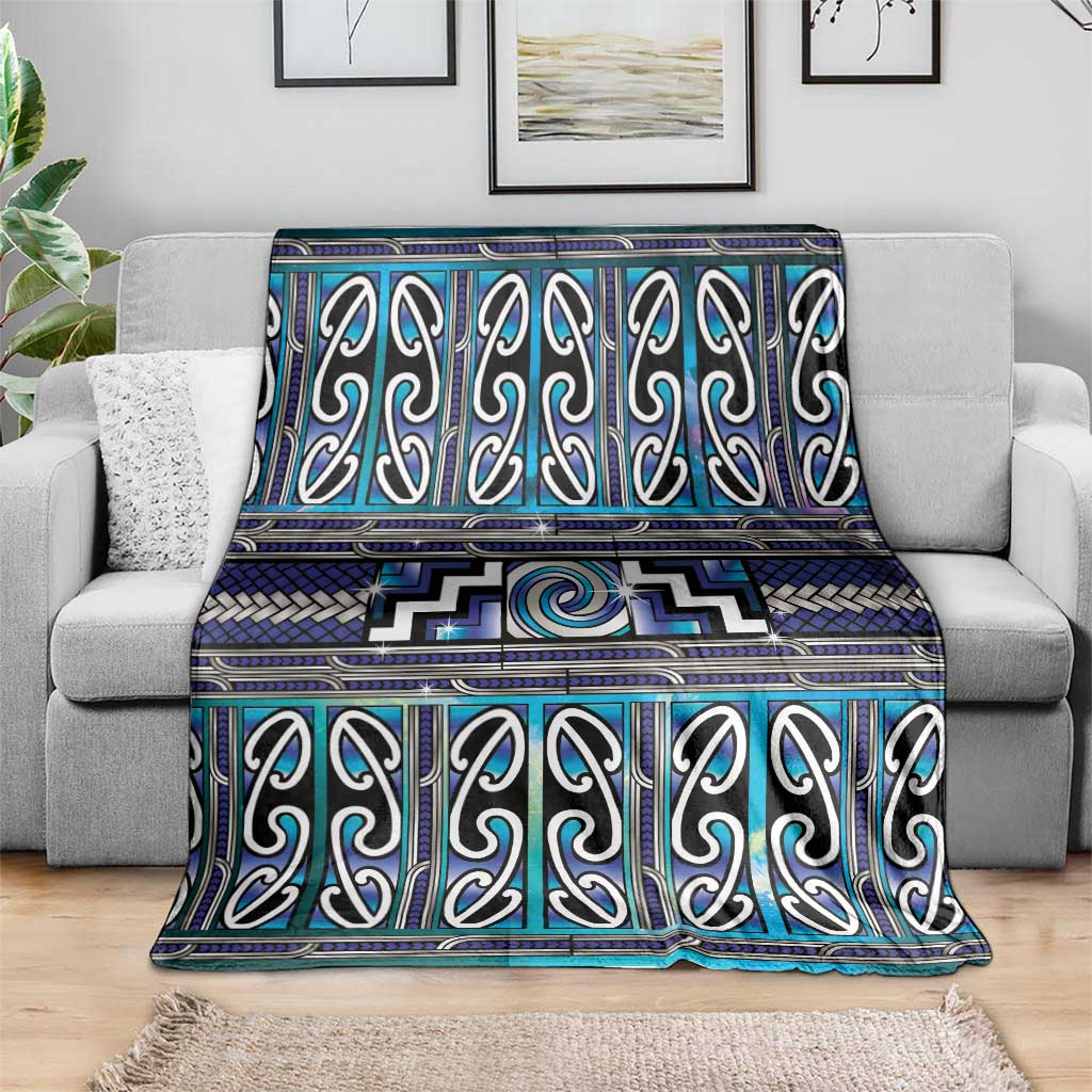 Maori Matariki Blanket Blue Galaxy Aesthetic Koru Art LT01 - Polynesian Pride