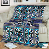 Maori Matariki Blanket Blue Galaxy Aesthetic Koru Art LT01 - Polynesian Pride