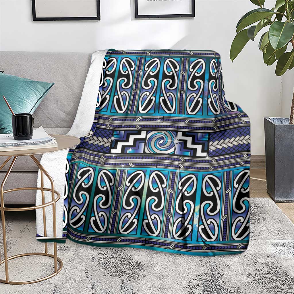 Maori Matariki Blanket Blue Galaxy Aesthetic Koru Art LT01 - Polynesian Pride