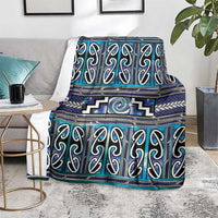 Maori Matariki Blanket Blue Galaxy Aesthetic Koru Art LT01 - Polynesian Pride