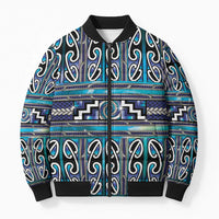 Maori Matariki Bomber Puffer Jacket Blue Galaxy Aesthetic Koru Art LT01 Unisex Blue - Polynesian Pride