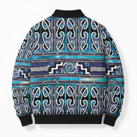 Maori Matariki Bomber Puffer Jacket Blue Galaxy Aesthetic Koru Art LT01 - Polynesian Pride