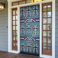 Maori Matariki Door Cover Blue Galaxy Aesthetic Koru Art LT01 - Polynesian Pride
