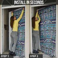Maori Matariki Door Cover Blue Galaxy Aesthetic Koru Art LT01 - Polynesian Pride
