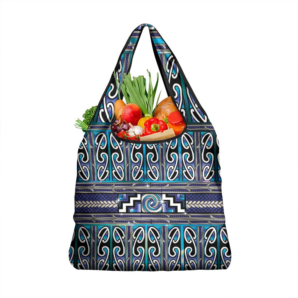 Maori Matariki Grocery Bag Blue Galaxy Aesthetic Koru Art LT01 1-pack One Size Blue - Polynesian Pride