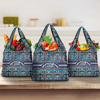 Maori Matariki Grocery Bag Blue Galaxy Aesthetic Koru Art LT01 3-pack One Size Blue - Polynesian Pride