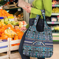 Maori Matariki Grocery Bag Blue Galaxy Aesthetic Koru Art LT01 - Polynesian Pride