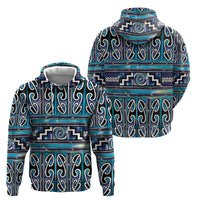 Maori Matariki Hoodie Blue Galaxy Aesthetic Koru Art LT01 - Polynesian Pride