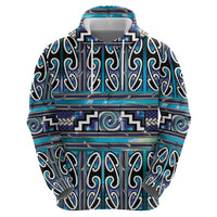 Maori Matariki Hoodie Blue Galaxy Aesthetic Koru Art LT01 - Polynesian Pride