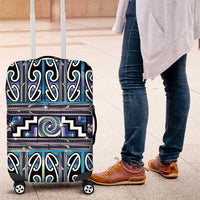 Maori Matariki Luggage Cover Blue Galaxy Aesthetic Koru Art LT01 Blue - Polynesian Pride