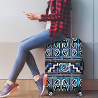 Maori Matariki Luggage Cover Blue Galaxy Aesthetic Koru Art LT01 - Polynesian Pride