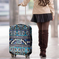Maori Matariki Luggage Cover Blue Galaxy Aesthetic Koru Art LT01 - Polynesian Pride