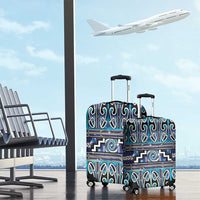 Maori Matariki Luggage Cover Blue Galaxy Aesthetic Koru Art LT01 - Polynesian Pride