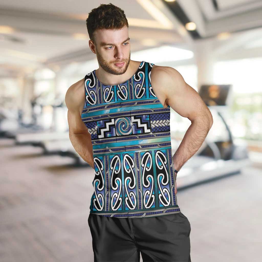 Maori Matariki Men Tank Top Blue Galaxy Aesthetic Koru Art LT01 Blue - Polynesian Pride
