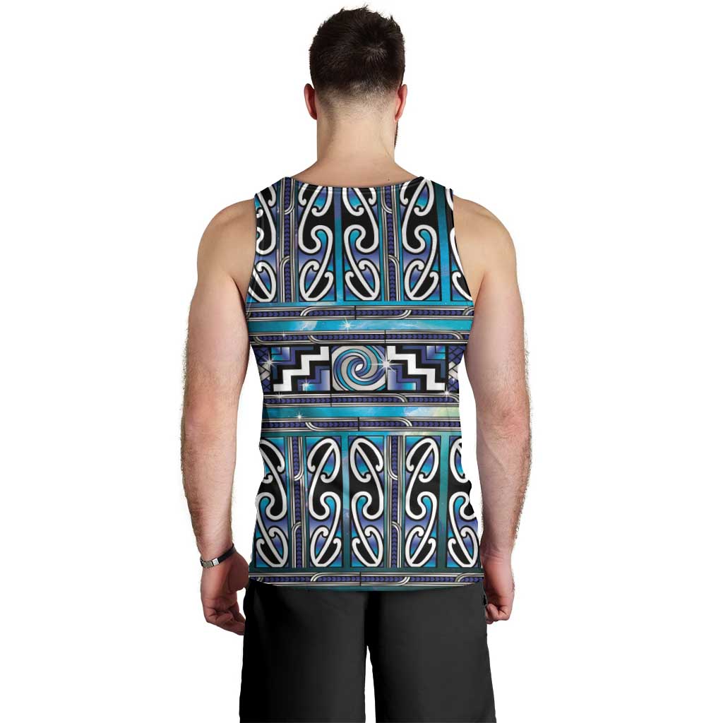 Maori Matariki Men Tank Top Blue Galaxy Aesthetic Koru Art LT01 - Polynesian Pride