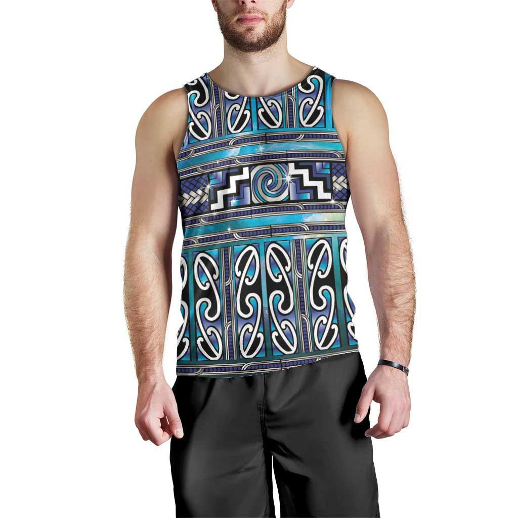 Maori Matariki Men Tank Top Blue Galaxy Aesthetic Koru Art LT01 - Polynesian Pride