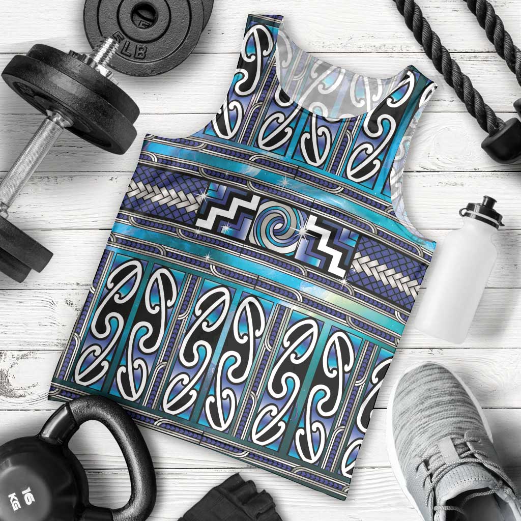 Maori Matariki Men Tank Top Blue Galaxy Aesthetic Koru Art LT01 - Polynesian Pride