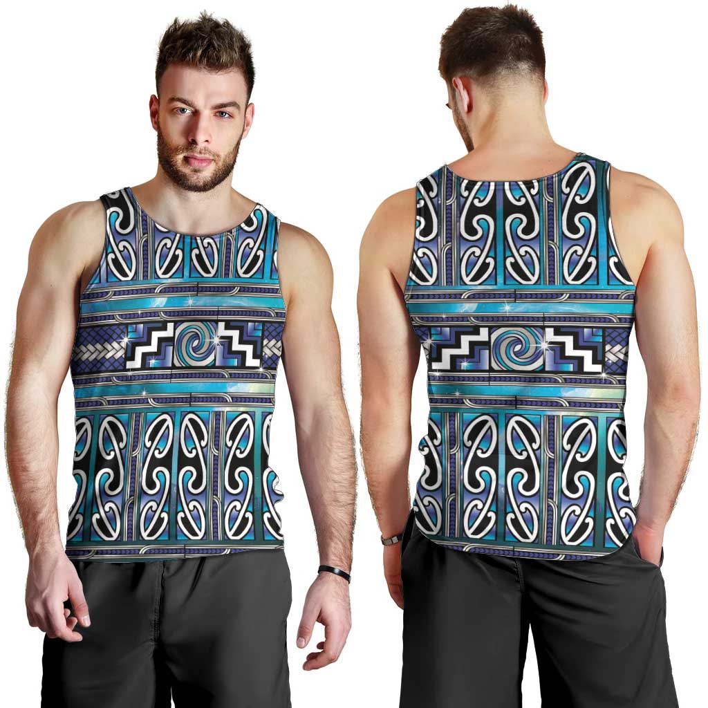 Maori Matariki Men Tank Top Blue Galaxy Aesthetic Koru Art LT01 - Polynesian Pride