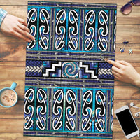 Maori Matariki Puzzle Blue Galaxy Aesthetic Koru Art LT01 Blue - Polynesian Pride