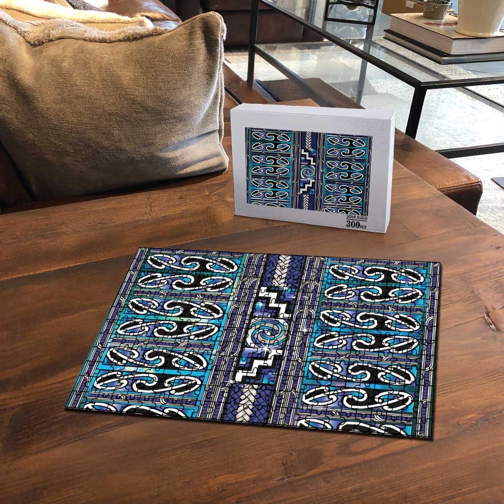 Maori Matariki Puzzle Blue Galaxy Aesthetic Koru Art LT01 - Polynesian Pride