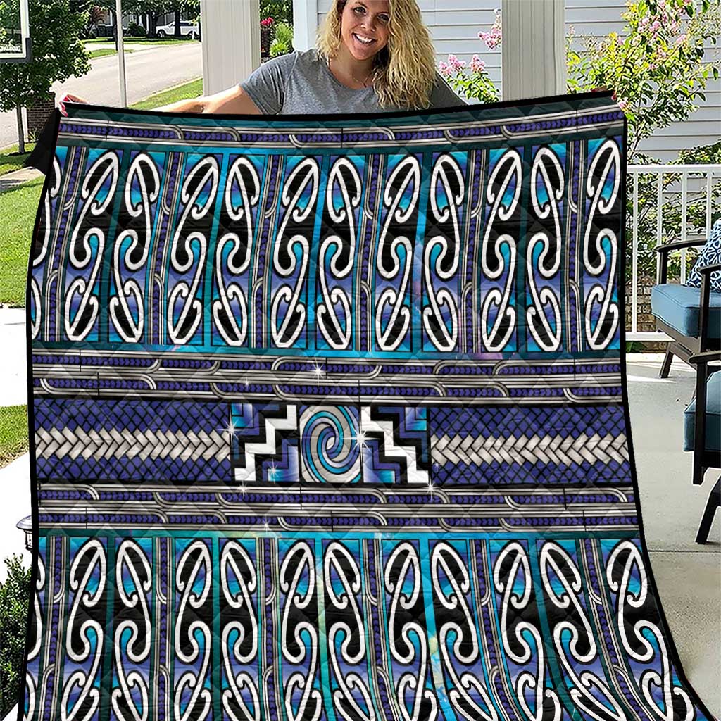 Maori Matariki Quilt Blue Galaxy Aesthetic Koru Art LT01 Blue - Polynesian Pride