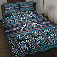 Maori Matariki Quilt Bed Set Blue Galaxy Aesthetic Koru Art LT01 Blue - Polynesian Pride