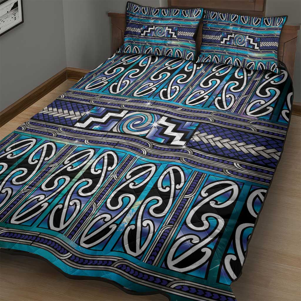 Maori Matariki Quilt Bed Set Blue Galaxy Aesthetic Koru Art LT01 - Polynesian Pride