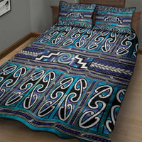 Maori Matariki Quilt Bed Set Blue Galaxy Aesthetic Koru Art LT01 - Polynesian Pride