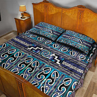Maori Matariki Quilt Bed Set Blue Galaxy Aesthetic Koru Art LT01 - Polynesian Pride